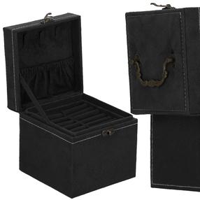 Papuošalų dėžutė Springos HA1044, 12 cm, juoda sp.