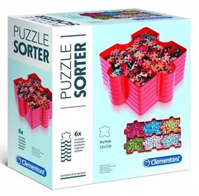 Dėlionių rūšiavimo indeliai Clementoni Puzzle Sorter 37040, 19 cm x 19 cm, 6 vnt., raudona sp.