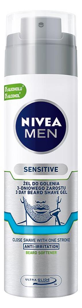 Skūšanās gēls Nivea Sensitive 3 Day Beard Shave, 200 ml