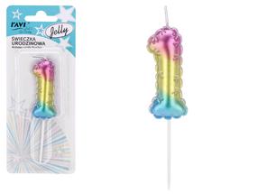 Свеча на день рождения Ravi Jelly 1, многоцветный, 16 см