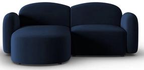 Kampinė sofa Micadoni Home Blair Velvet, tamsiai mėlyna sp., kairinė, 194 x 155 cm x 80 cm