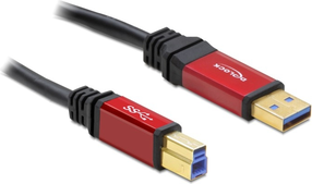 Juhe Delock 82759, USB/USB 2.0 type B, 500 cm, must v./punane v.