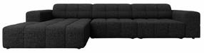 Kampinė sofa Cosmopolitan Design Chicago Haga 19, juoda sp., kairinė, 167 x 294 cm x 78 cm