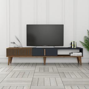 TV-laud Kalune Design Milan Alt, antratsiit v./pähklipuu v., 180 cm x 35 cm x 40 cm