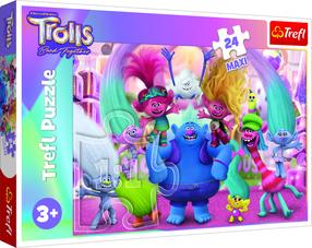 Dėlionė Trefl Trolls 14359T, 40 cm x 60 cm, 24 vnt., įvairių spalvų