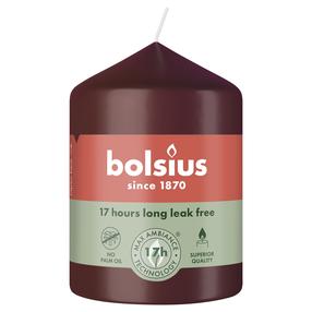 Svece, cilindriskas Bolsius Velvet Red, 17 h, sarkana krās.