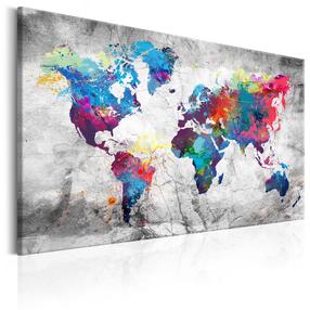 Kamštinė reprodukcija Artgeist World Map: Grey Style, k-a-0179-p-d, 90 cm x 60 cm