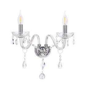 Šviestuvas sieninis Candellux Lighting Cristallo, E14, 2 x 40 W, nėra gaubto / sidabro sp.