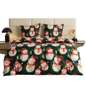 Kalėdinis patalynės užvalkalų komplektas PGJ-27, baltas/žalias, 200 x 220 cm