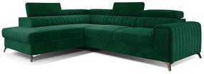 Kampinė sofa Laurence Monolith 37, tamsiai žalia sp., kairinė, 205 x 278 cm x 92 cm
