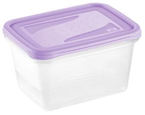Maisto dėžučių rinkinys Keeeper Fredo Fresh, 2 l, 20 cm x 10.5 cm, skaidri sp./violetinė sp., 2 vnt.