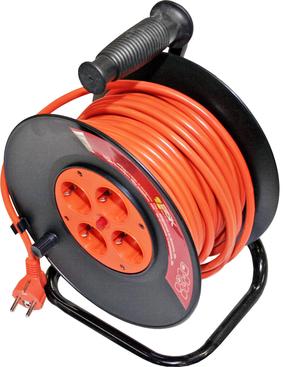 Pagarinātājs Besk, 50 m, 4 ligzdas, melna krās./oranža krās.
