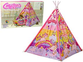 TIPI telts bērniem Lean Toys Unicorns 10514, 120 cm x 120 cm