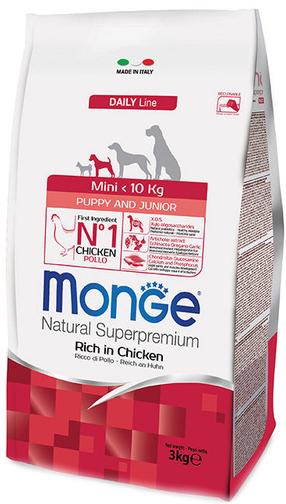 Sausas šunų maistas Monge MINI Puppy & Junior, vištiena, 3 kg