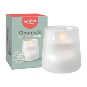 Svece Bolsius Clean Light, 20 h, balta krās.