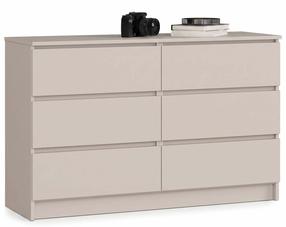 Komoda Akord K120 6SZ CLP PK, kašmyro sp., 77 cm x 120.4 cm x 40 cm
