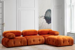 Kampinė sofa Hanah Home Bubble L1-O1-1R -PUF, oranžinė sp., 190 x 288 cm x 75 cm