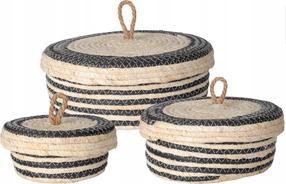 Krepšių rinkinys, daiktų saugojimo Home Styling Collection 70023, pilka sp./rusva sp., 26 x 26 x 10 cm