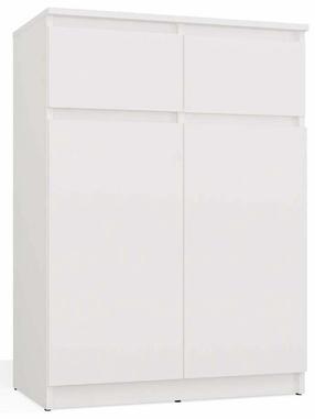 Komoda 2DD2S, balta matinė sp., 97 cm x 70 cm x 39.5 cm
