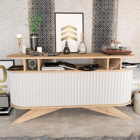 Konsoles galds Kalune Design Stor, brūna krās./balta krās., 43 cm x 150 cm x 75 cm