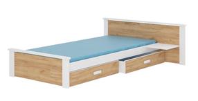 Bērnu gulta ADRK Aldex Shelf, balta krās./brūngans krās., 80 x 180 cm, ar nodalījumu gultas veļai, ar matraci