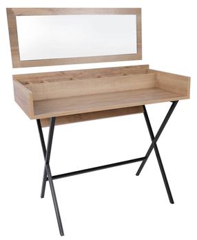 Kosmētikas galds Kalune Design Hive, ozola krās./melns krās., 89 cm x 100 cm x 50 cm