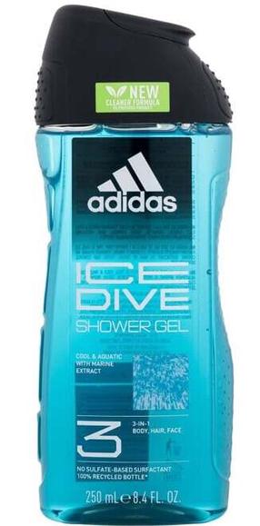 Ķermeņa mazgāšanas želeja vīriešiem Adidas Ice Dive, 250 ml