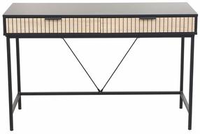 Rašomasis stalas su stalčiais Home4you Helve 40919, 120 cm x 48 cm, 76 cm, ruda sp./juoda sp.