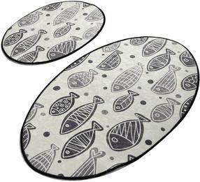 Комплект ковриков для ванны Foutastic Fish 359CHL1540, белый цв./черный цв./серый цв., 100 см x 60 см