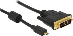 Juhe Delock Video / Audio cable video / audio cable Micro HDMI D male, DVI-25-pin female, 1 m, must v.