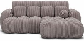 Kampinė sofa - lova Covelion Velvet Modullo 03, šviesiai pilka sp., dešininė, 167 x 260 cm x 105 cm