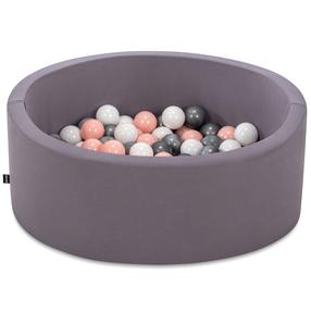 Baseins ar bumbiņām Kalune Design Bubble Pops, ⌀ 7 cm, balta krās./rozā krās.