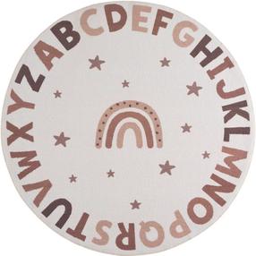 Paklājs iekštelpu Ayyildiz Coco Alphabet, oranža krās./brūngans krās., 120 cm x 120 cm