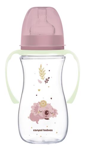 Kūdikių buteliukas Canpol Babies EasyStart Sleepy Koala, 300 ml, 1 m., rožinė sp.