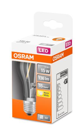 Spuldze Osram LED, E27, balta krās., E27, 1.5 W, 136 lm