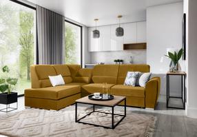 Kampinė sofa Siber Loco 45, geltona sp., kairinė, 186 x 270 cm x 93 cm
