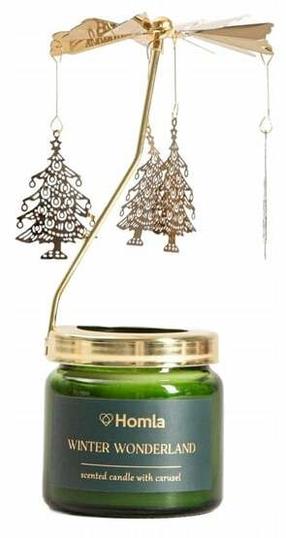 Рождественская свеча, ароматическая Homla Fairytale Winter Wonderland, 70 г, зеленый цв.