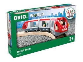 Rotaļu vilciens Brio Travel Train 33505 9178538, sarkana krās./pelēka krās.
