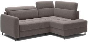 Kampinė sofa - lova Barea, šviesiai ruda sp., dešininė, 208 x 160 cm x 100 cm