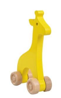 Stumiamas žaislas Wood&Joy Giraffe, 15 cm, geltona sp.