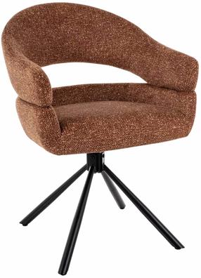 Стул для столовой Borgo Leo, матовый, черный цв./карамель цв., 60 см x 58 см x 87 см
