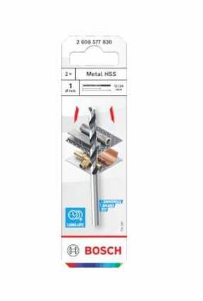 Metalo grąžtas Bosch, metalas, tiesus, 1 mm x 3.4 cm
