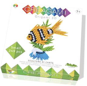 Popierinių figūrų gaminimo rinkinys, žuvis Creagami Origami S, mėlyna sp./geltona sp./žalia sp.