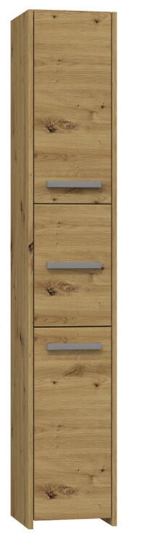 Laisvai pastatoma vonios spinta S33, ąžuolo sp., 30 cm x 30 cm x 170 cm