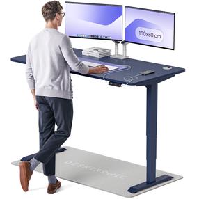Kompiuterio stalas reguliuojamo aukščio Desktronic HomePro 829 853, 160 cm x 80 cm, 126 cm, mėlyna sp.