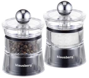 Druskos ir pipirų malūnėlis Klausberg KB-7432, skaidri sp./juoda sp.