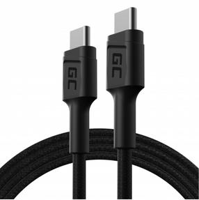 Laidas Green Cell Quick Charge 3.0, technologija GC Ultra Charge, USB Type-C, 120 cm, juoda, 60 W