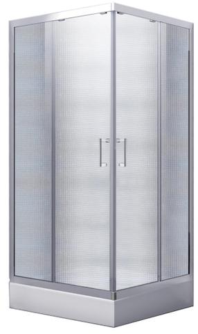 Dušo kabina Besco Modern 165 MK-80-165-C, kvadratinė, be padėklo, 80 cm x 80 cm x 165 cm, skaidri sp./chromo sp./grūdintas