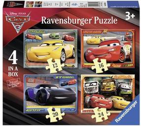 Dėlionė 4in1 Ravensburger Cars 3 068944, 20 cm x 25 cm, 72 vnt., įvairių spalvų