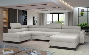 Kampinė sofa Josette Paros 02, šviesiai ruda sp., kairinė, 200 x 370 cm x 98 cm